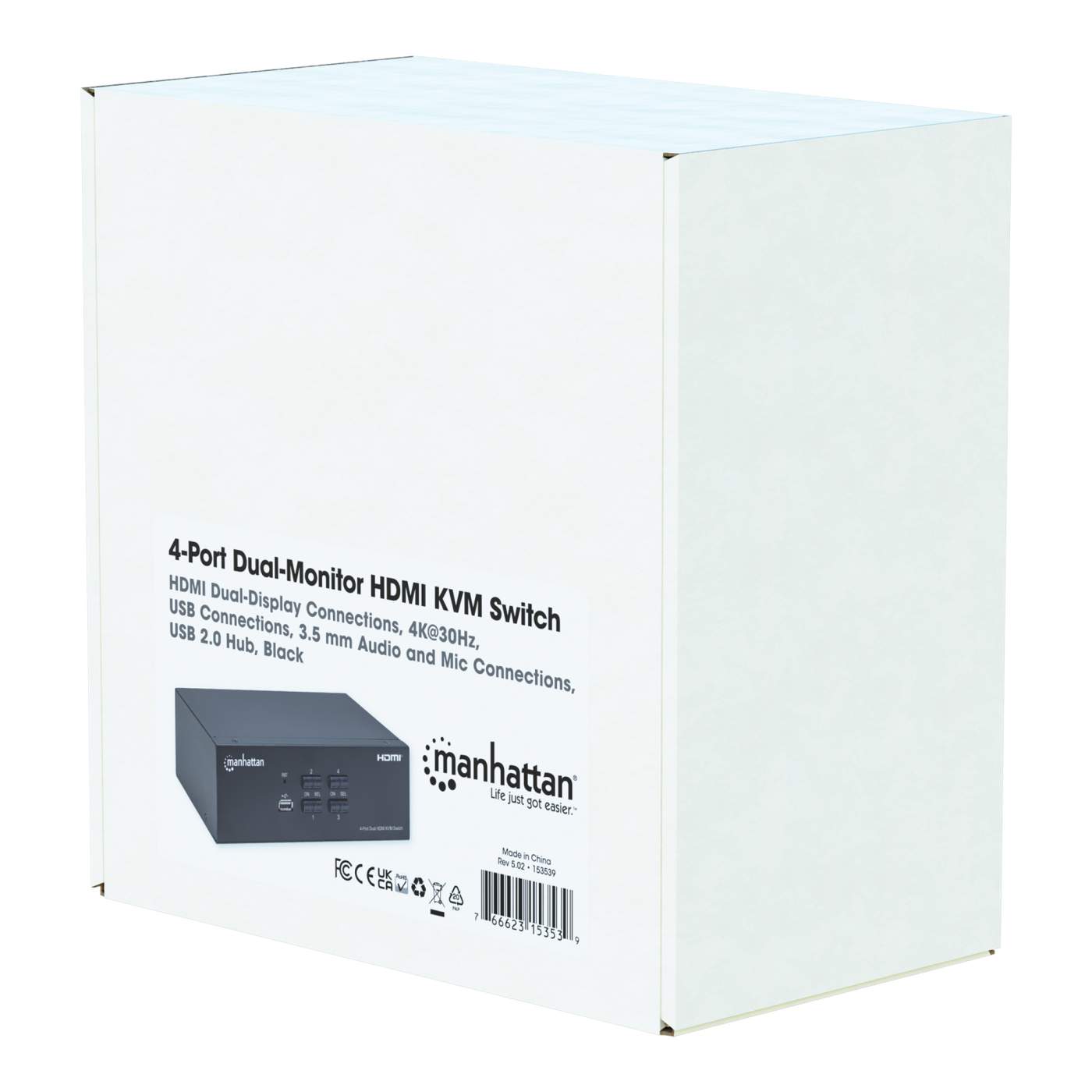 4-Port Dual-Monitor HDMI KVM Switch Packaging Image 2