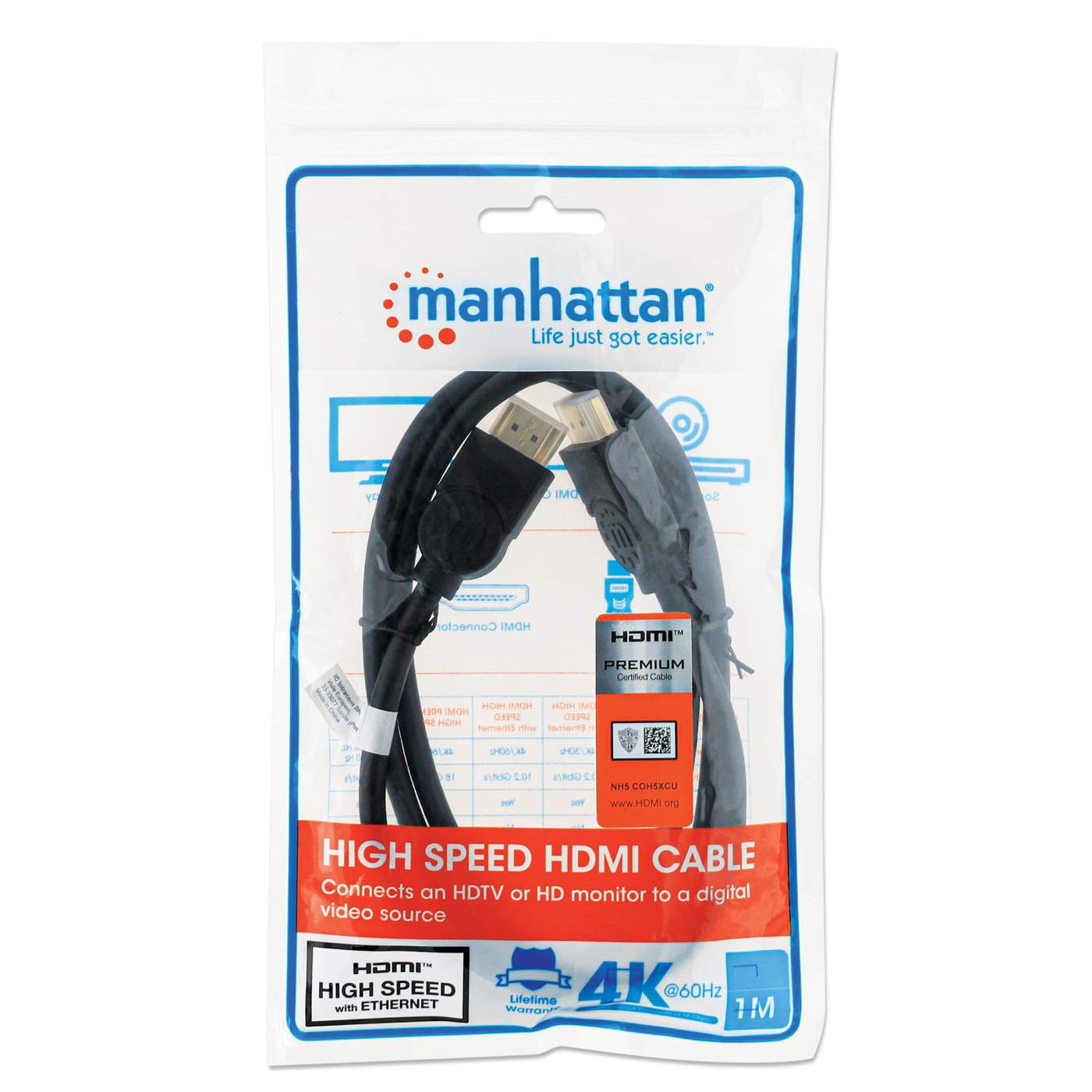 4K@60Hz Certified Premium High Speed HDMI Cable with Ethernet Packaging Image 2