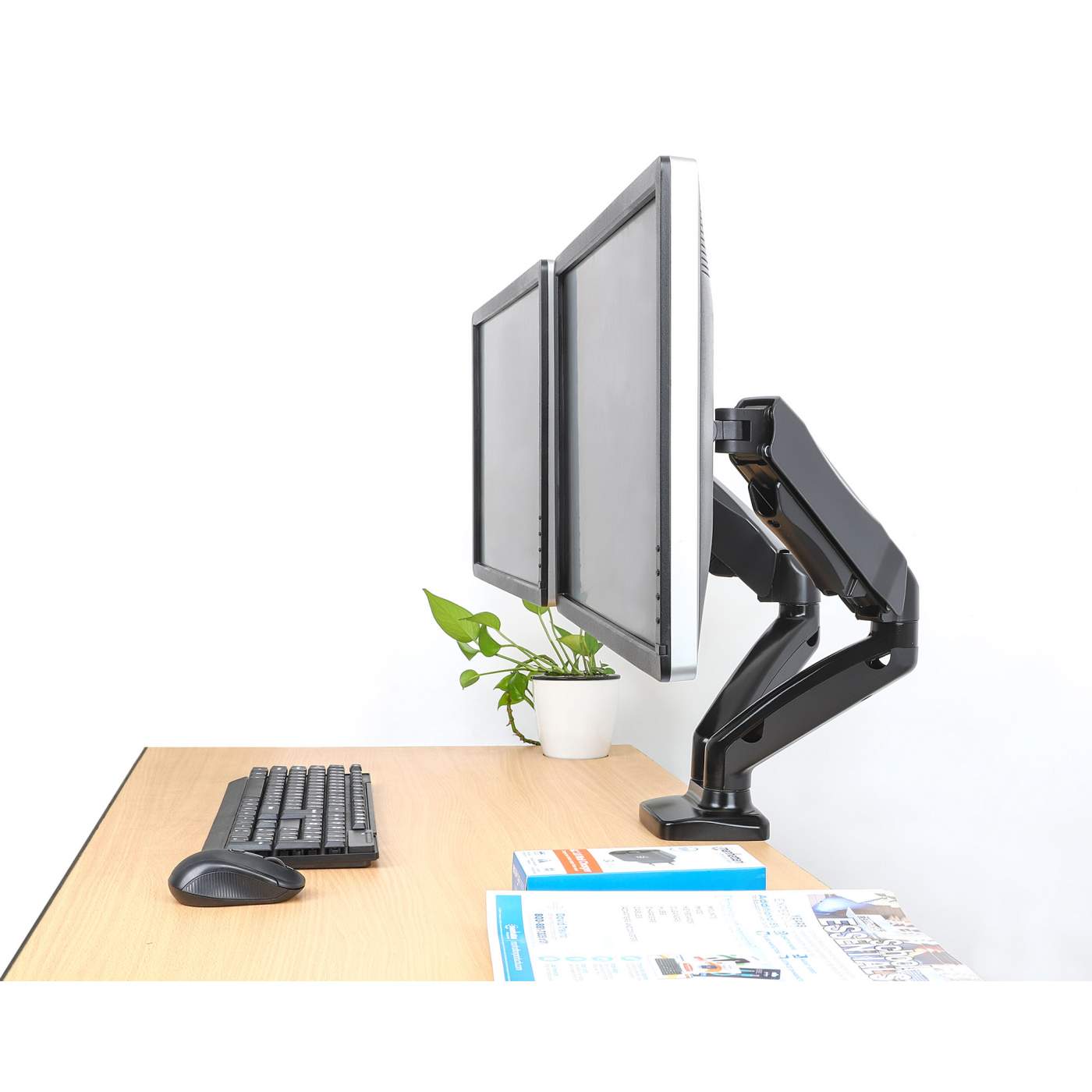 Manhattan Aluminum Gas Spring Dual Monitor Desk Mount (462310)