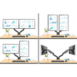 Aluminum Gas Spring Dual Monitor Desk Mount Image 15