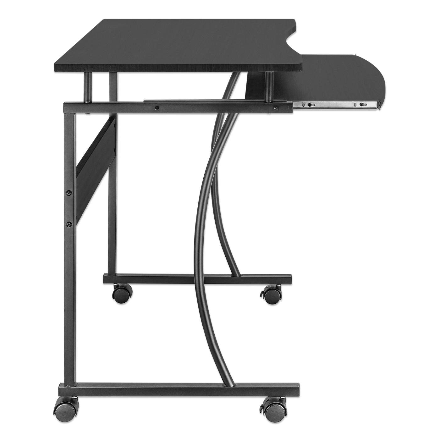 Computer desk with wheels and keyboard tray sales