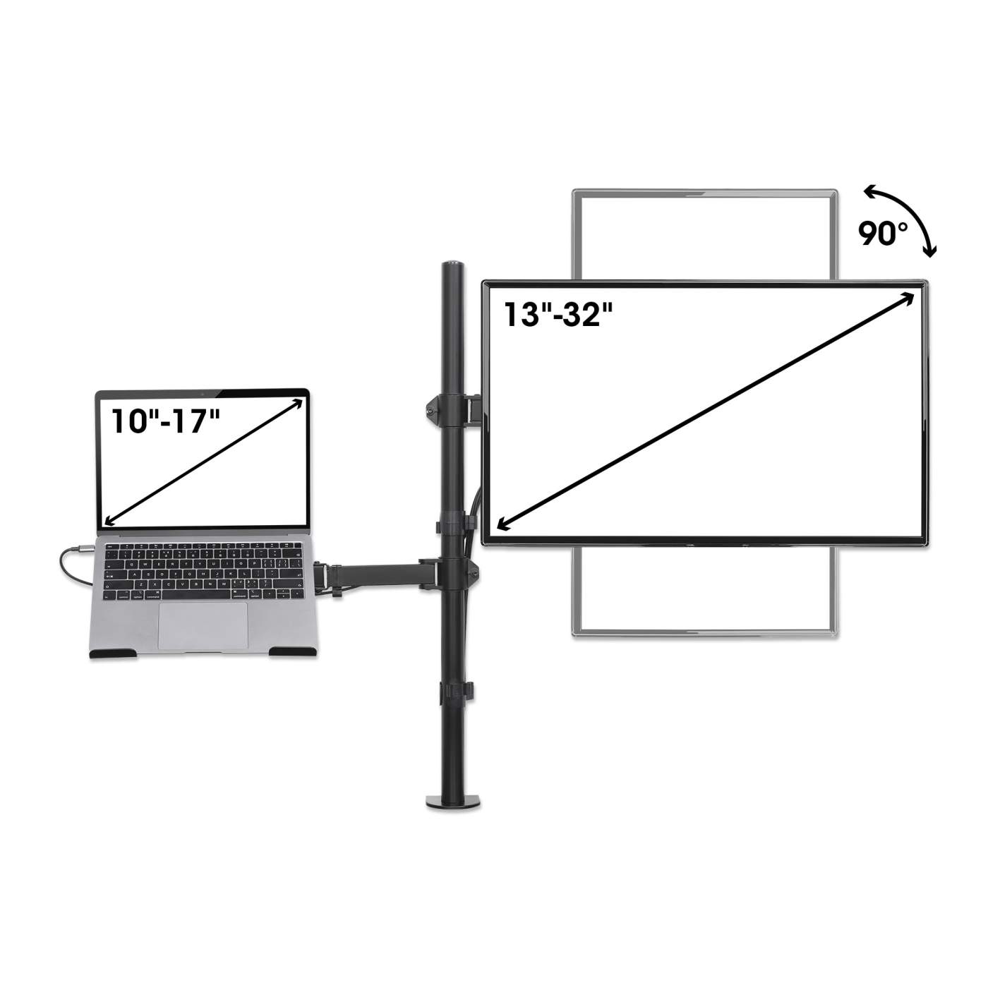 Desktop Combo Mount with Monitor Arm and Laptop Stand Image 7