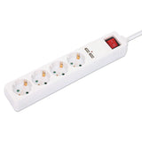 EU Power Strip with 4 Outlets, 2 USB Charging Ports and Switch Image 3