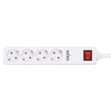 EU Power Strip with 4 Outlets, 2 USB Charging Ports and Switch Image 5