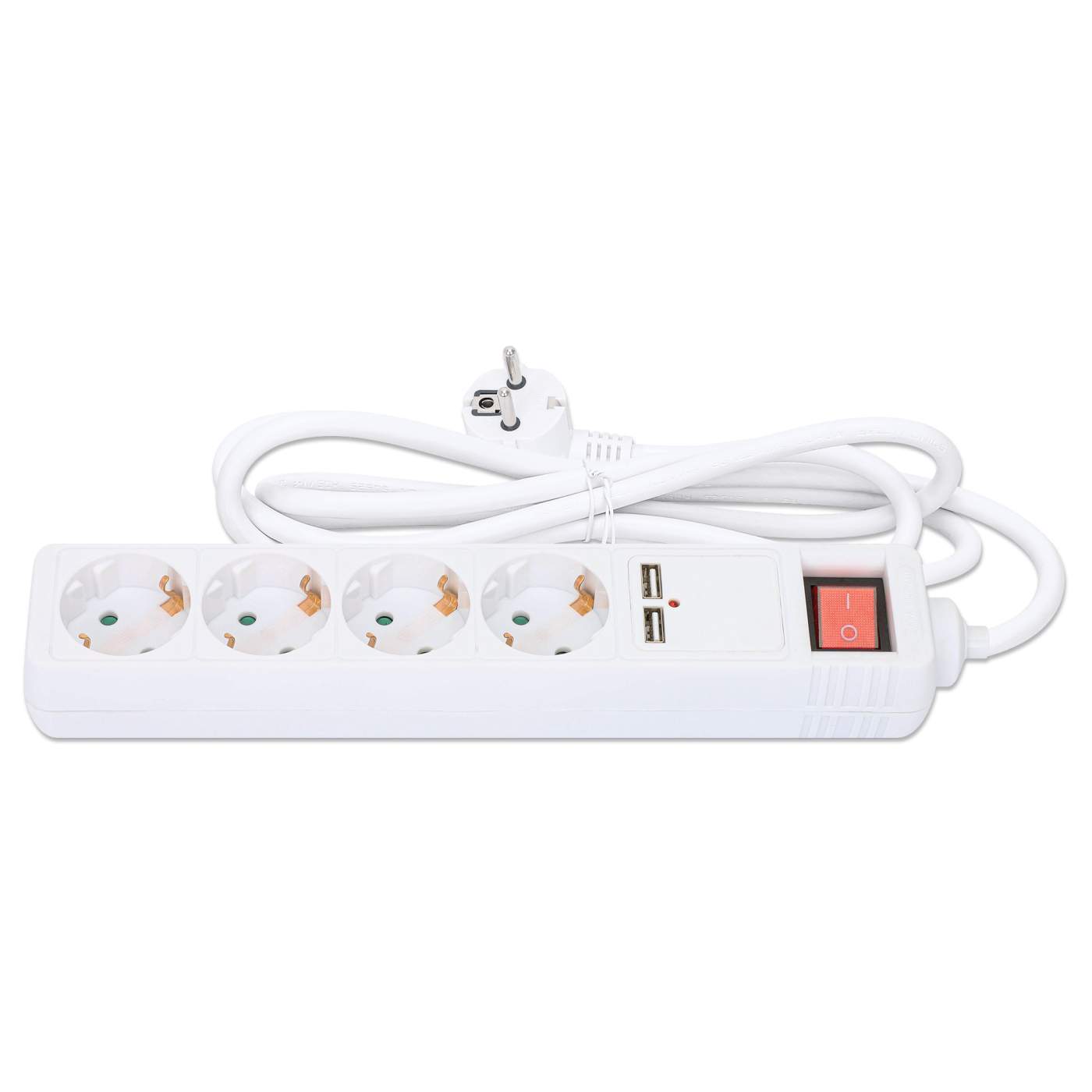 EU Power Strip with 4 Outlets, 2 USB Charging Ports and Switch Image 6