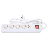 EU Power Strip with 4 Outlets, 2 USB Charging Ports and Switch Image 6