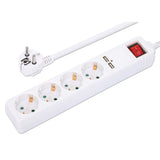 EU Power Strip with 4 Outlets, 2 USB Charging Ports and Switch Image 7