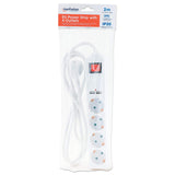 EU Power Strip with 4 Outlets, 2 USB Charging Ports and Switch Packaging Image 2