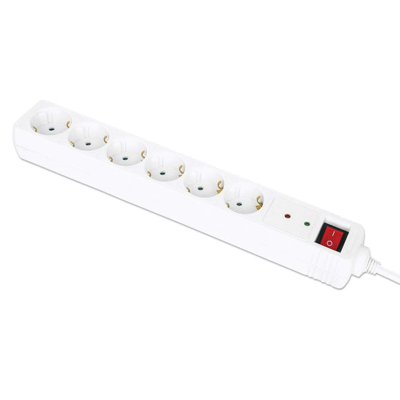 EU Power Strip with 6 Surge Protector Outlets and Switch Image 1