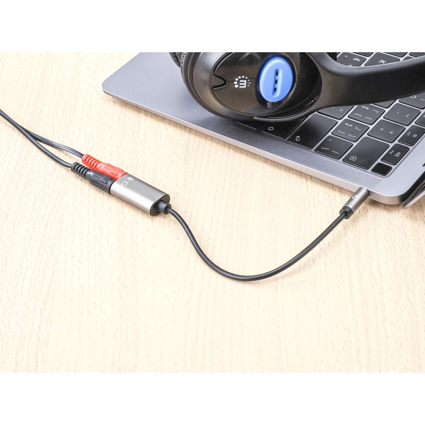 Headset Adapter Cable w/ Stereo Audio Aux Y-Splitter (356107)