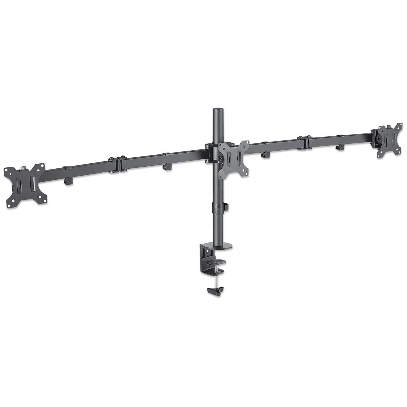 Triple Monitor Mount w/ Center Mount & Double-Link Swing Arms, for