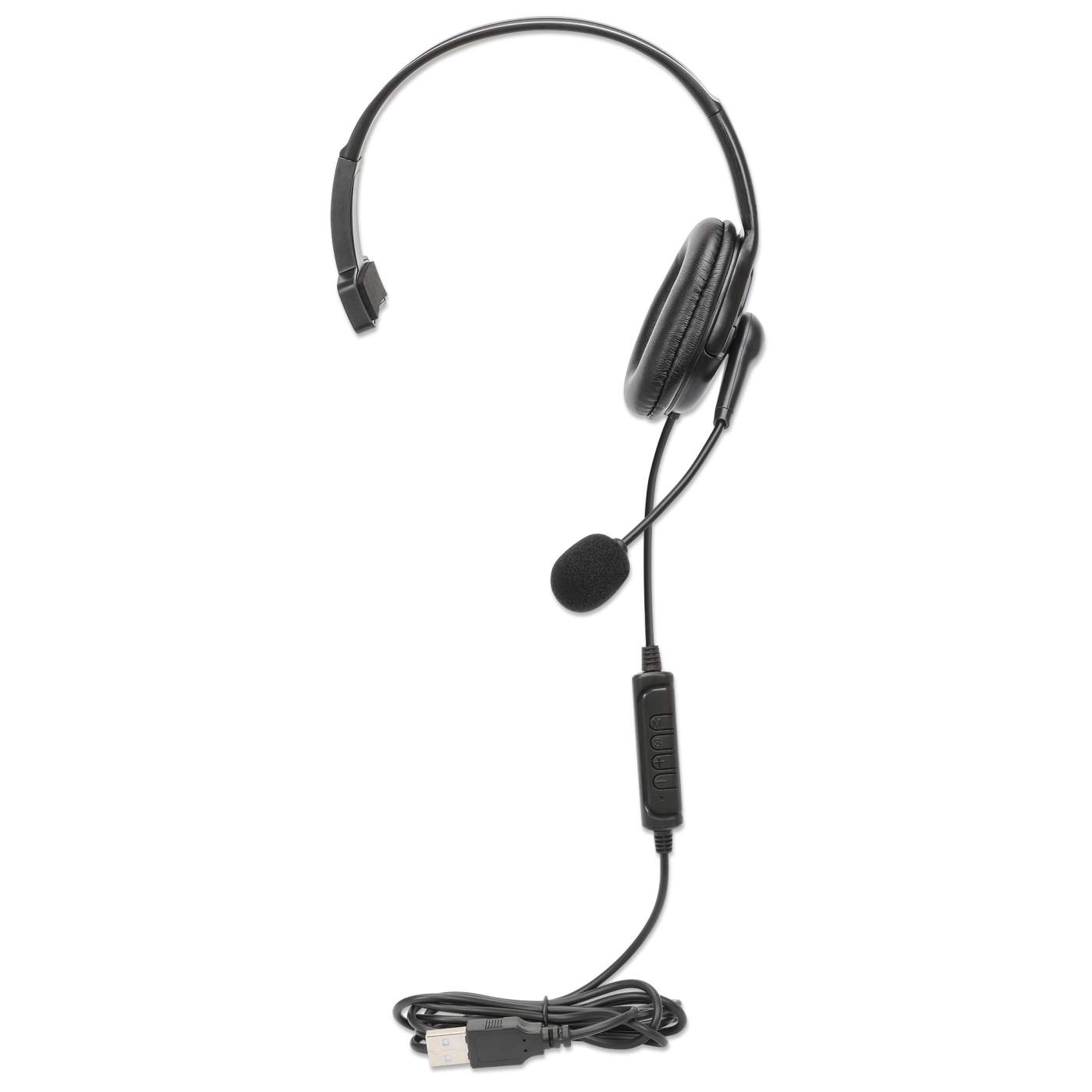 Manhattan Mono USB Headset with Reversible Microphone (180849) 