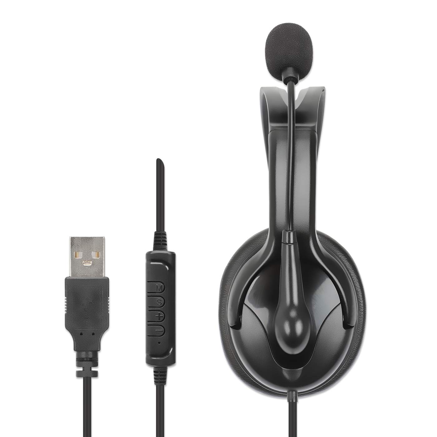 Manhattan Mono USB Headset with Reversible Microphone (180849) 
