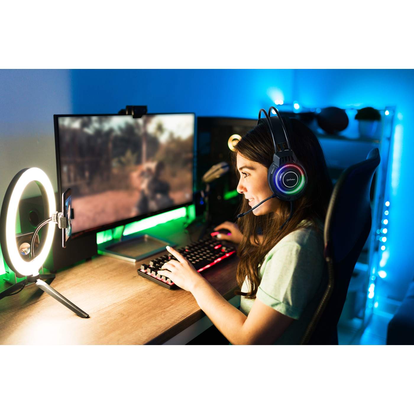 RGB LED Over-Ear USB Gaming Headset Image 9