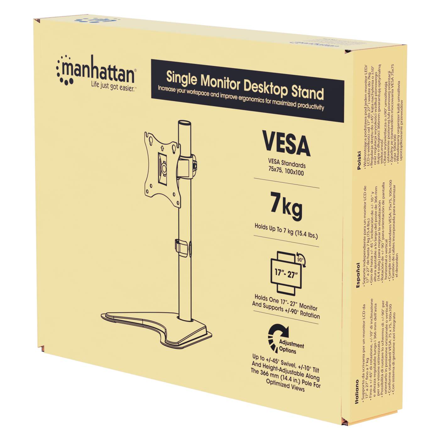 Manhattan Single Monitor Desktop Stand (462037)