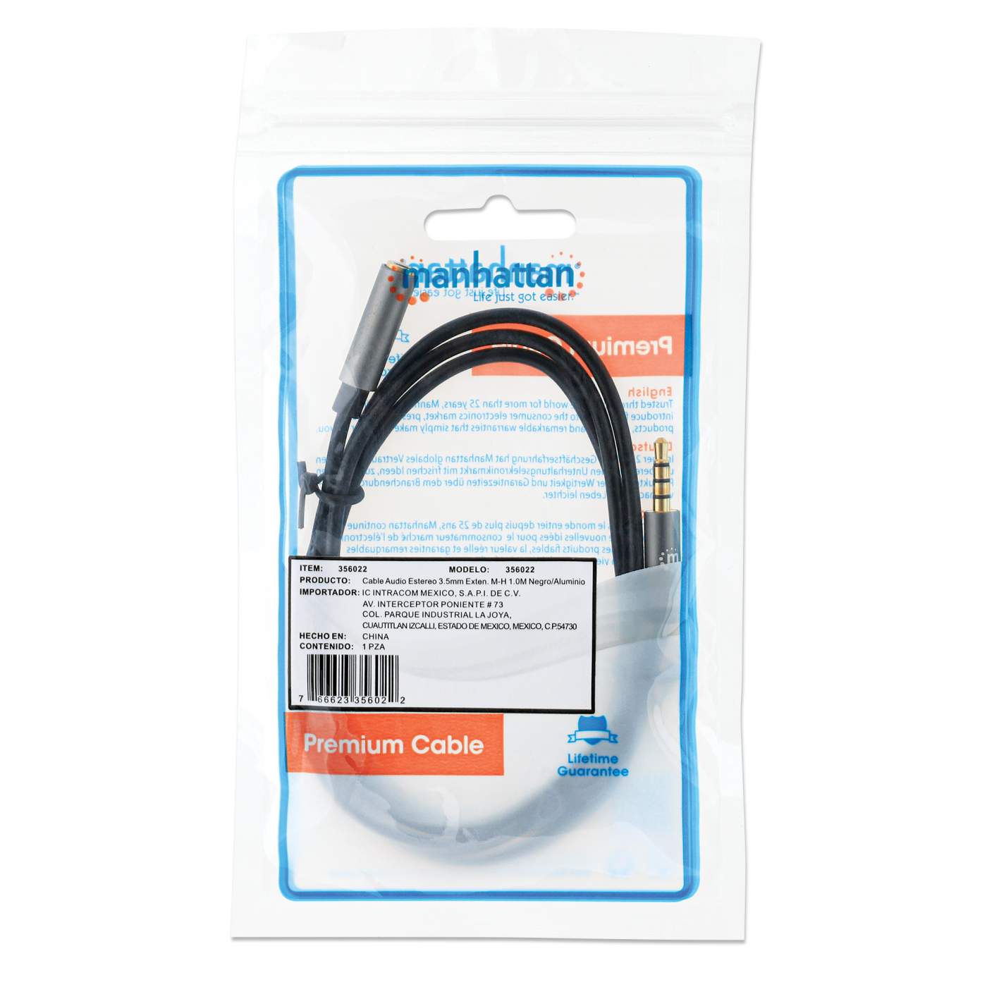 Stereo Audio Aux Extension Cable Packaging Image 2