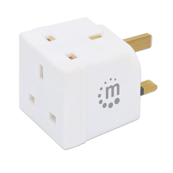 UK Power Adapter with 2 Outlets Image 1