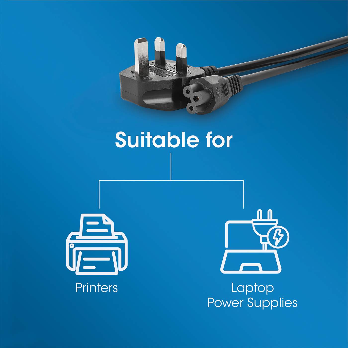 Manhattan UK Power Cable BS1363 to C5 (356435)