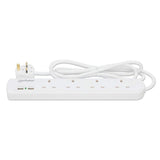 UK Power Strip with 4 Outlets and 2 USB Charging Ports Image 5