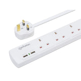 UK Power Strip with 4 Outlets and 2 USB Charging Ports Image 6