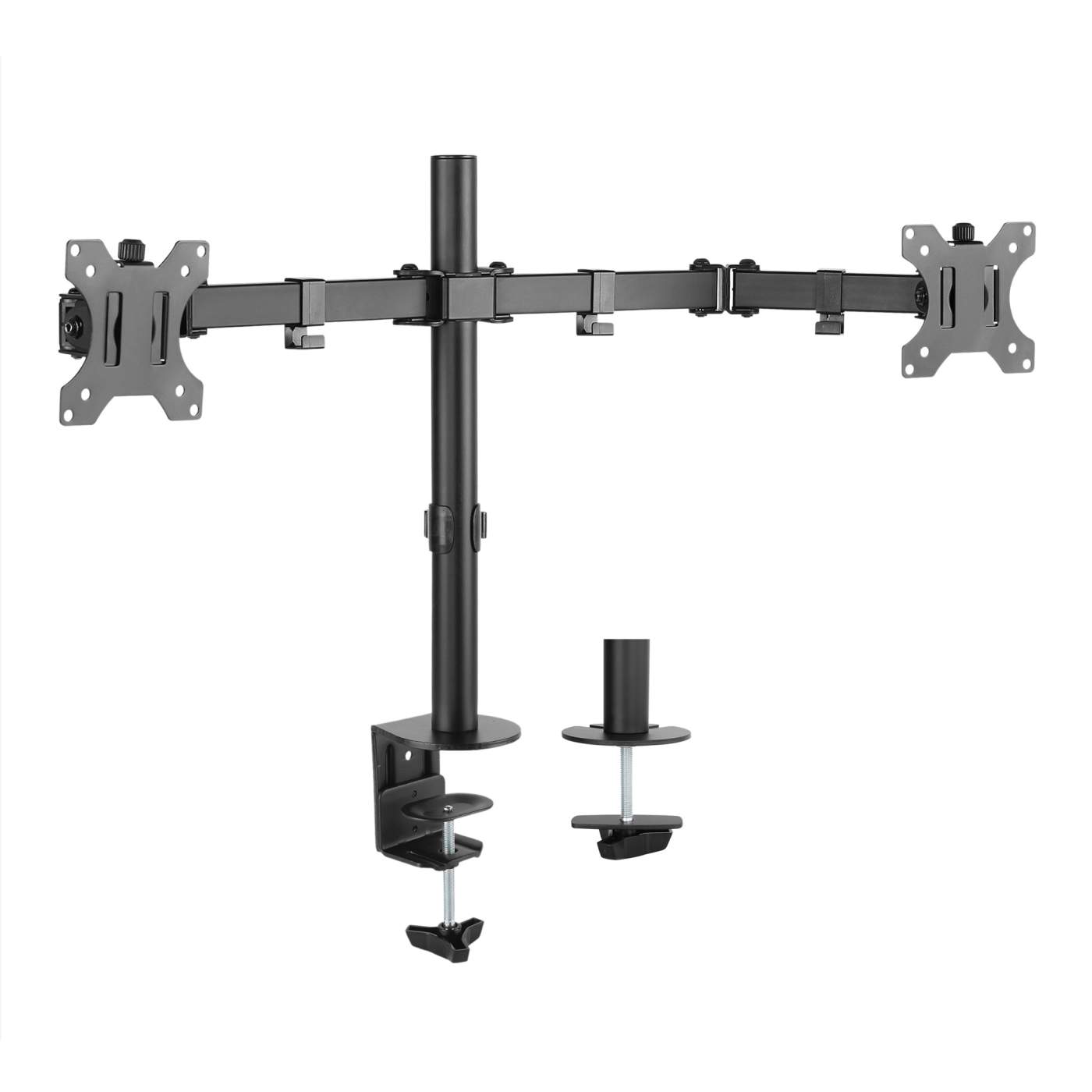 Universal Dual Monitor Mount with Double-Link Swing Arms Image 3