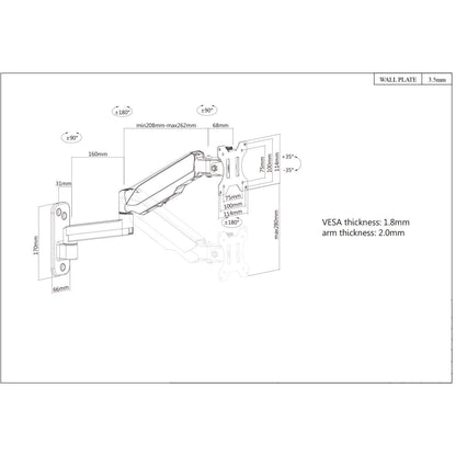 Universal Gas Spring Monitor Wall Mount Image 8