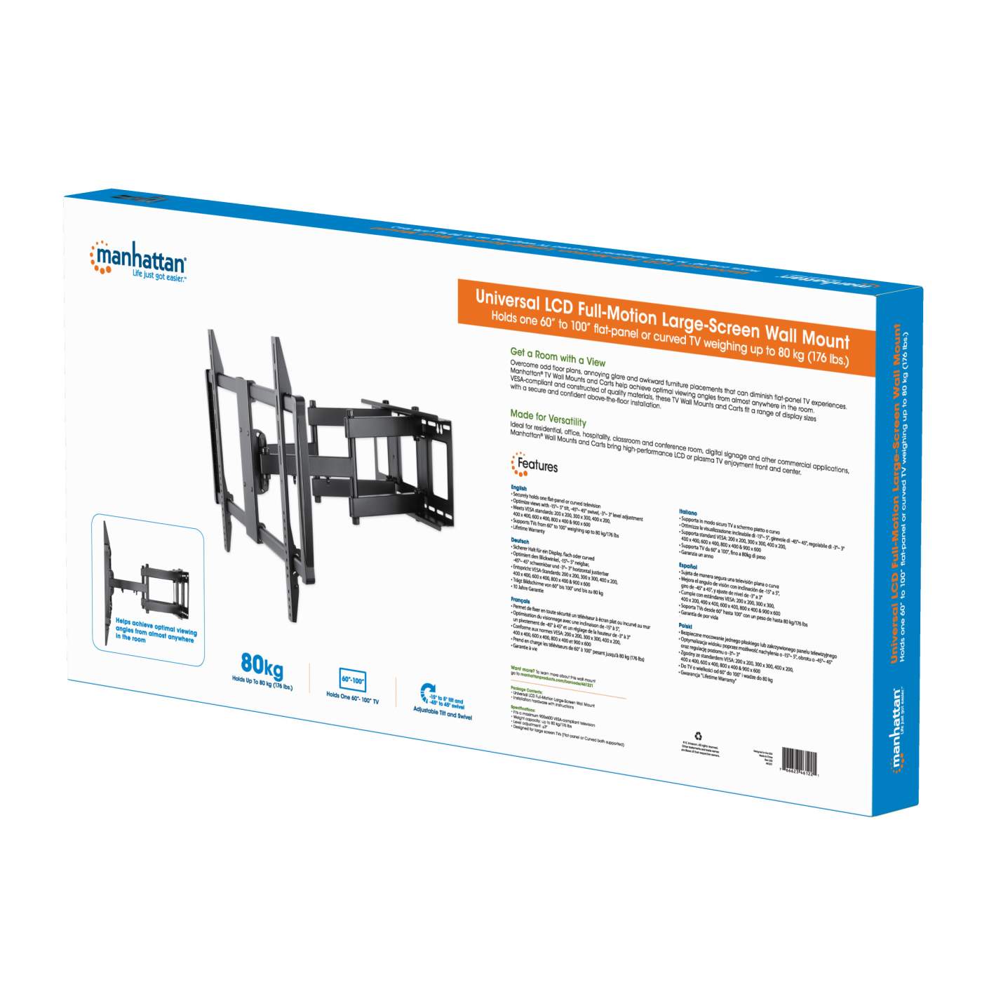 Universal LCD Full-Motion Large-Screen Wall Mount Packaging Image 2