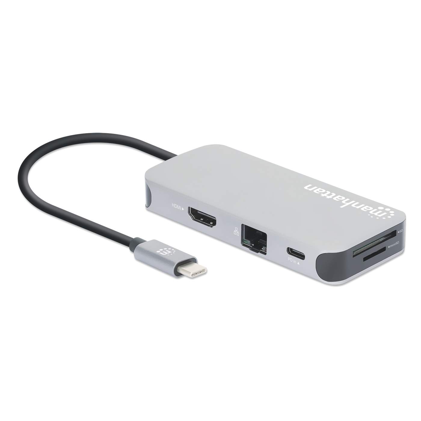Manhattan USB-C 8-in-1 Docking Station w/ Power Delivery (130615
