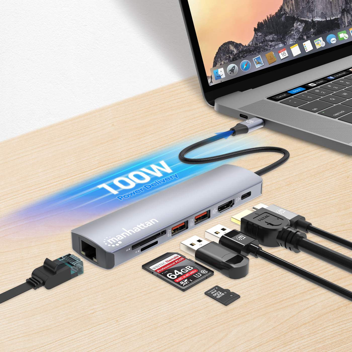 Usb Multi Dock USB-C PD 7-in-1 4K Docking Station / Multiport Hub (153966)
