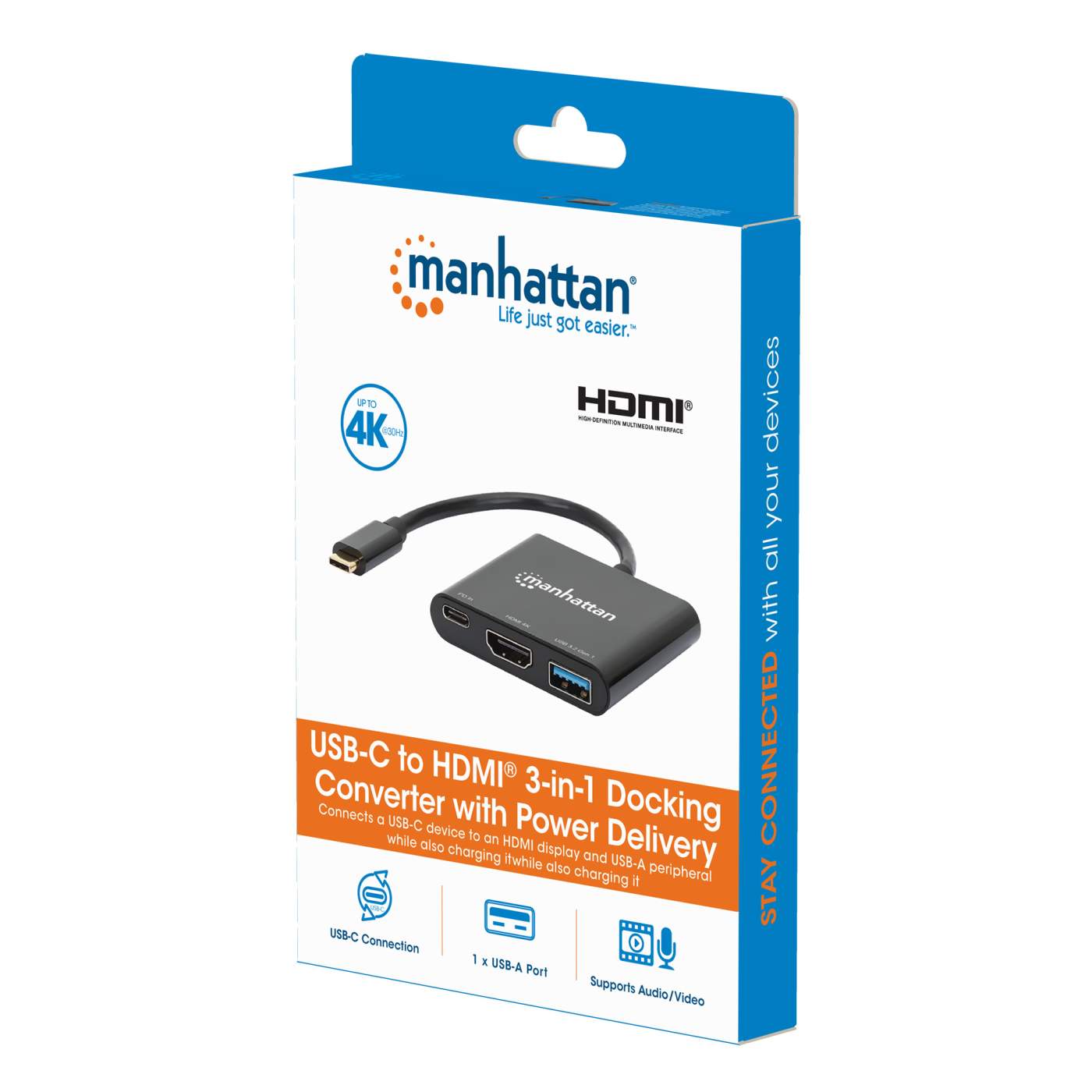 USB-C to HDMI 3-in-1 Docking Converter w/ Power Delivery (130622)